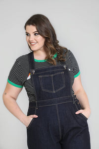 Hell Bunny Latzhose Elly May Denim Dungaree Blau