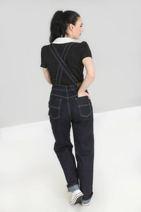 Hell Bunny Latzhose Elly May Denim Dungaree Blau
