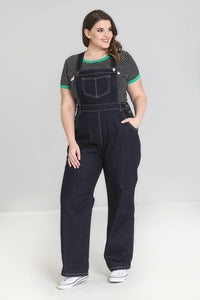Hell Bunny Latzhose Elly May Denim Dungaree Blau