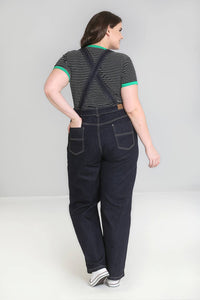 Hell Bunny Latzhose Elly May Denim Dungaree Blau
