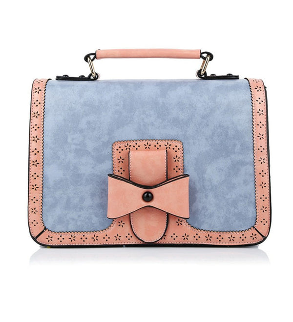 Banned Retro Schultertasche Scandal Bow Light Blue