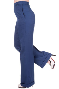 Banned Retro Marlenehose Party On Navy