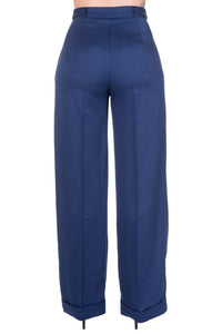 Banned Retro Marlenehose Party On Navy