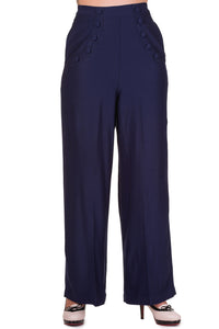 Banned Retro Schlaghose Full Moon Navy Blau