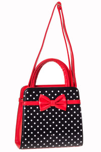 Banned Retro Handtasche Carla Polka Dot Schwarz