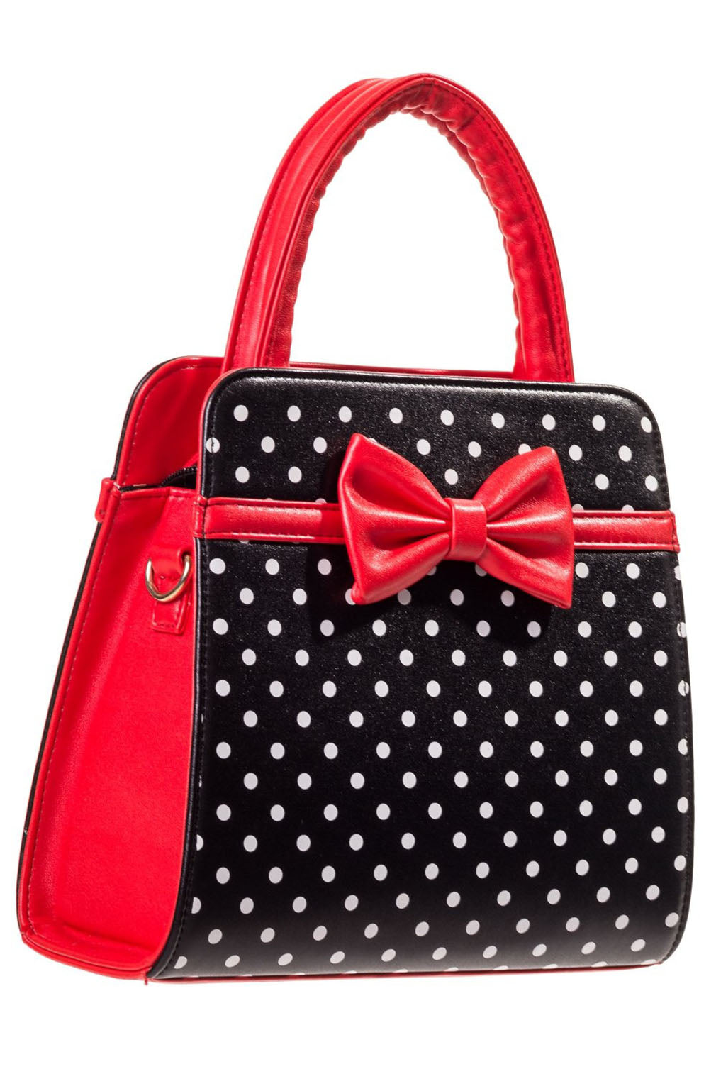 Banned Retro Handtasche Carla Polka Dot Schwarz