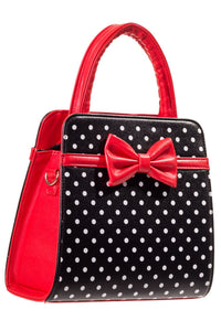 Banned Retro Handtasche Carla Polka Dot Schwarz