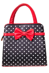 Banned Retro Handtasche Carla Polka Dot Schwarz
