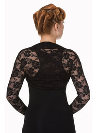 Banned Alternative Bolero Black Lace Rose