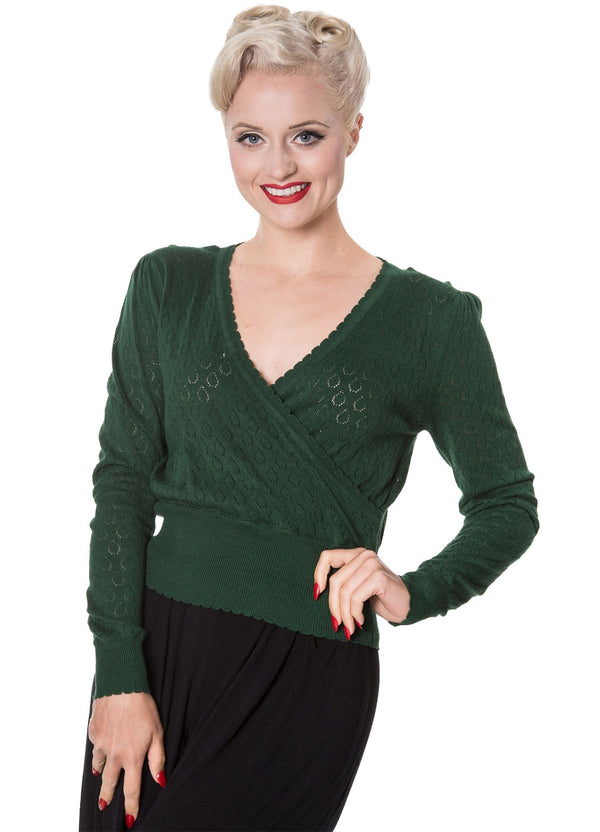 Banned Retro Pullover Basic Instinct Grün