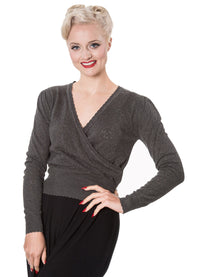 Banned Retro Pullover Basic Instinct Grau