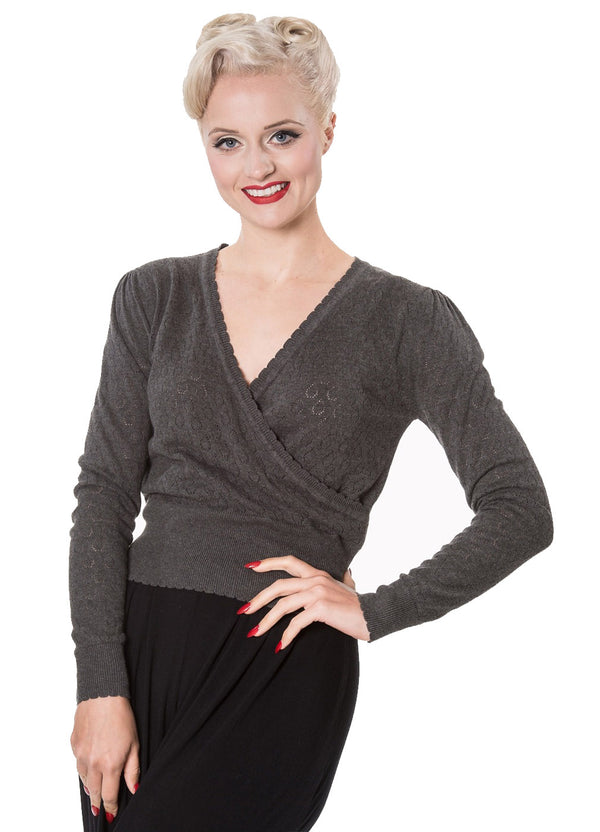 Banned Retro Pullover Basic Instinct Grau