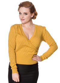 Banned Retro Pullover Basic Instinct Gelb