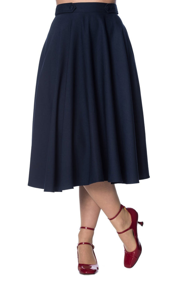 Banned Retro Tellerrock Di Di Plain Swing Skirt Blau