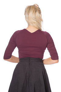 Banned Retro Top Cute Classic Burgunder