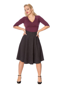 Banned Retro Top Cute Classic Burgunder