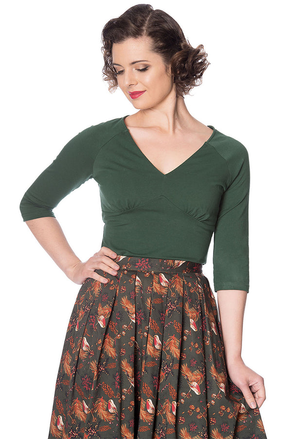 Banned Retro Top Cute Classic Grün