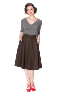 Banned Retro Top Cute Classic Grau Melliert