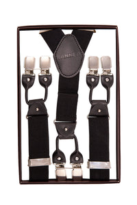 Banned Retro Hosenträger Rockabilly Braces Schwarz