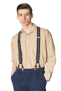 Banned Retro Hosenträger Nicholas Braces Navy Blau