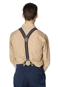 Banned Retro Hosenträger Nicholas Braces Navy Blau