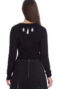 Banned Alternative Strickjacke Bat Lady
