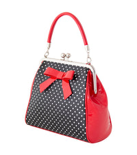 Banned Retro Handtasche Polka Star Schwarz