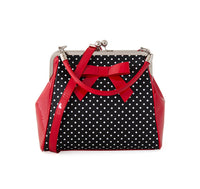 Banned Retro Handtasche Polka Star Schwarz