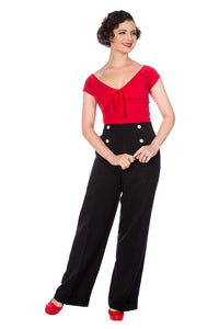 Banned Retro Marlenehose Adventures Ahead Schwarz
