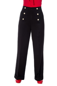 Banned Retro Marlenehose Adventures Ahead Schwarz