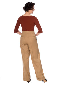 Banned Retro Marlenehose Adventures Ahead Tan Braun