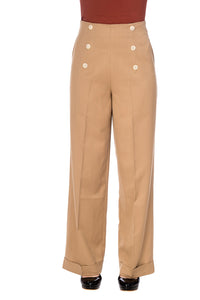 Banned Retro Marlenehose Adventures Ahead Tan Braun