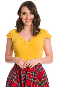 Banned Retro Top Sweet Summer Mustard
