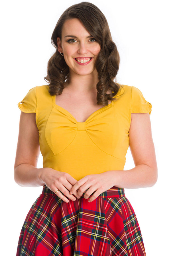 Banned Retro Top Sweet Summer Mustard