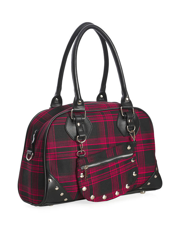 Banned Alternative Handtasche Warren Plaid Rot