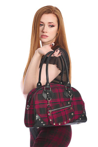 Banned Alternative Handtasche Warren Plaid Rot