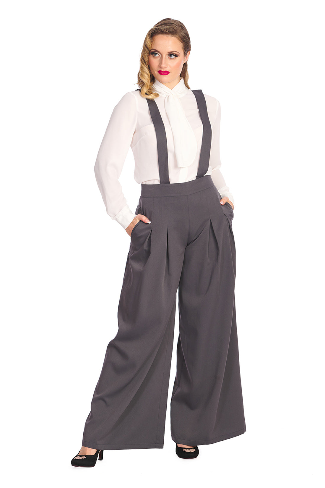 Banned Retro Palazzo Hose Diamond Grau