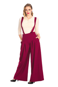 Banned Retro Palazzo Hose Diamond Burgunder