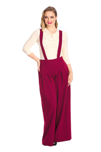 Banned Retro Palazzo Hose Diamond Burgunder