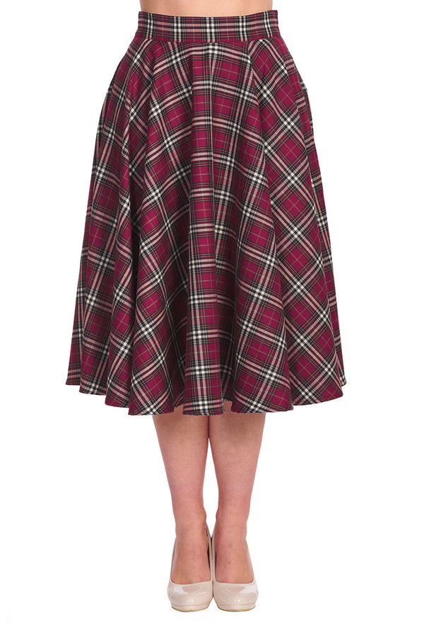Banned Retro Tellerrock Winter Check Rot
