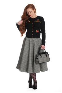 Banned Retro Strickjacke Scandi Fox Cardigan Schwarz
