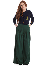 Banned Retro Palazzo Hose Diamond Grün