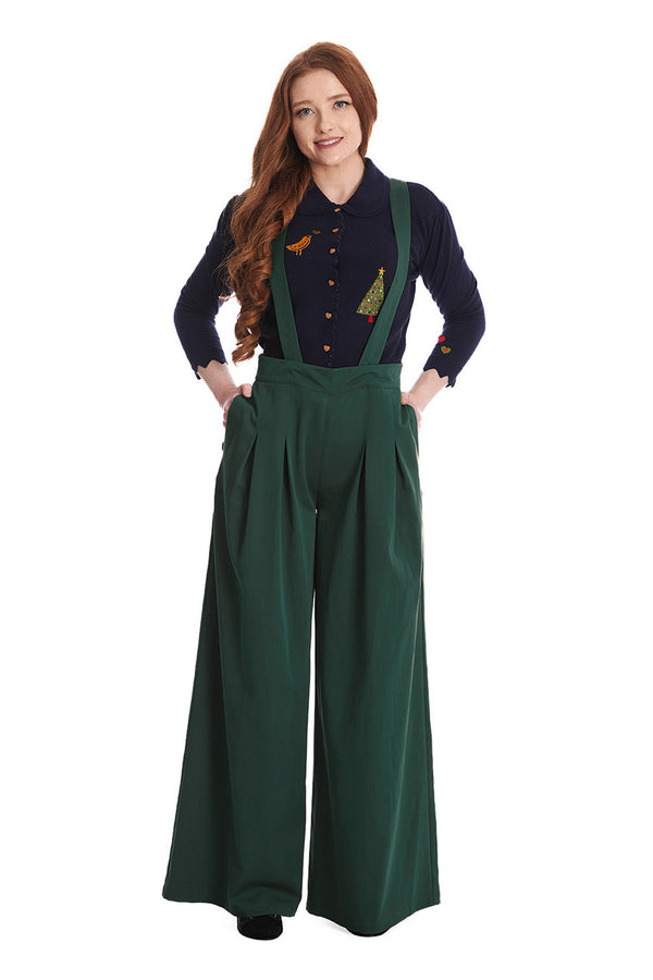 Banned Retro Palazzo Hose Diamond Grün