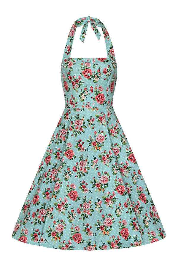 Hearts & Roses London Neckholder Kleid Heidi Floral Swing Dress