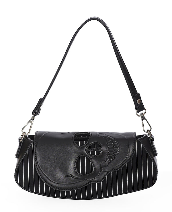 Banned Alternative Handtasche Black Core Pinstripe