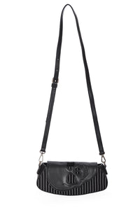 Banned Alternative Handtasche Black Core Pinstripe