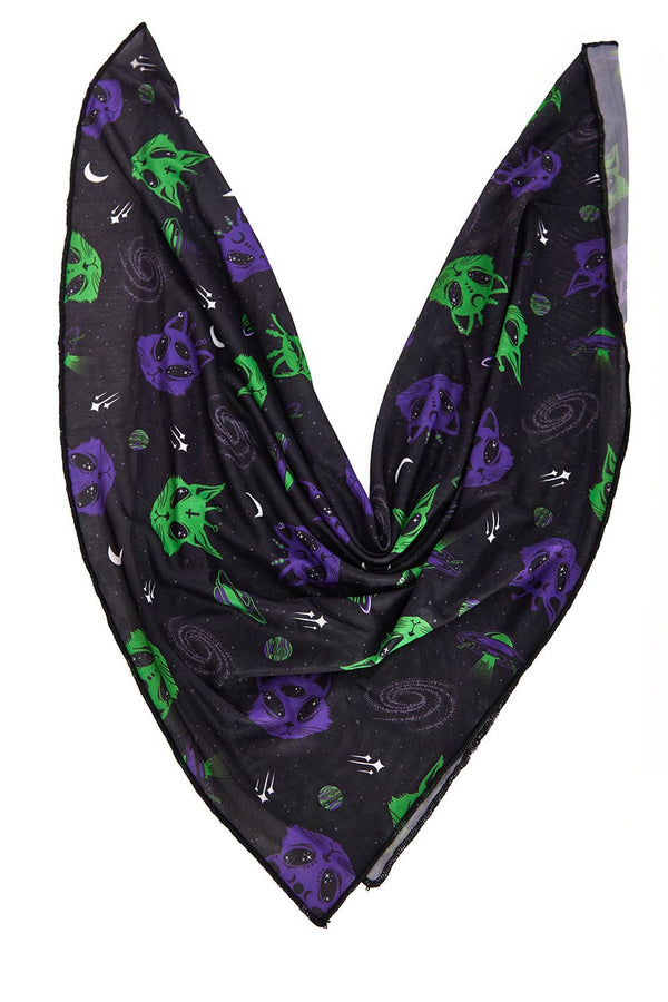 Banned Alternative Bandana Mesh Alien Space Cat