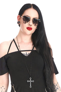 Banned Alternative Halskette Black Crucifix