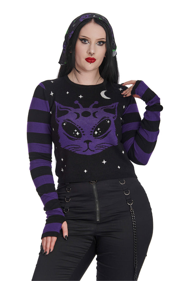 Banned Alternative Pullover Alien Space Cat