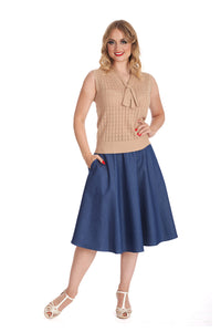 Banned Retro Stricktop Anchor Ahoy Tan